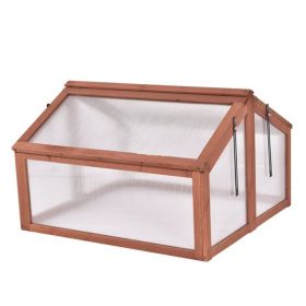 Outsunny Box Garden Wooden Greenhouse 35.5" x 31.5" x 23.0"