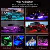 8 Pods RGB LED Rock Lights DC12V Car Neon Light Kit IP68 Waterproof Underglow Lights with Double Remote Controls Wireless APP Control for Jeep Truck U