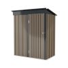 Patio, Lawn & Garden,5*3FT Outdoor Storage Shed,Tool Shed with Sloping Roof and Lockable Door, Metal Shed for Backyard Garden Patio Lawn, Brown
