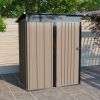 Patio, Lawn & Garden,5*3FT Outdoor Storage Shed,Tool Shed with Sloping Roof and Lockable Door, Metal Shed for Backyard Garden Patio Lawn, Brown