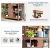 TOPMAX 66" Large Outdoor Farmhouse Wooden Potting Bench Table, Garden Workstation with 2 Drawers, Cabinet and Open Shelves for Backyard, Mudroom, Brow