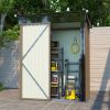 Patio, Lawn & Garden,5*3FT Outdoor Storage Shed,Tool Shed with Sloping Roof and Lockable Door, Metal Shed for Backyard Garden Patio Lawn, Brown