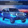 8 Pods RGB LED Rock Lights DC12V Car Neon Light Kit IP68 Waterproof Underglow Lights with Double Remote Controls Wireless APP Control for Jeep Truck U