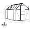 Greenhouse with Base Frame Anthracite Aluminum 63.4 ft¬≤