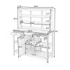 TOPMAX 66" Large Outdoor Farmhouse Wooden Potting Bench Table, Garden Workstation with 2 Drawers, Cabinet and Open Shelves for Backyard, Mudroom, Brow