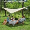 Camping Tarp Waterproof with Poles, Hammock Rain Fly Lightweight, Backpack Tarp Portable, Tent Tarp for Camping, Emergency Shelter Tarp, UV Protection