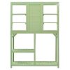 TOPMAX 64.6" Large Outdoor Potting Bench, Garden Potting Table, Wood Workstation with 6-Tier Shelves, Large Tabletop and Side Hook for Mudroom, Backya