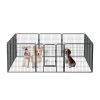 32" Outdoor Fence Heavy Duty Dog Pens 12 Panels Temporary Pet Playpen with Doors