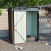 Patio, Lawn & Garden,5*3FT Outdoor Storage Shed,Tool Shed with Sloping Roof and Lockable Door, Metal Shed for Backyard Garden Patio Lawn, Brown