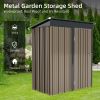 Patio, Lawn & Garden,5*3FT Outdoor Storage Shed,Tool Shed with Sloping Roof and Lockable Door, Metal Shed for Backyard Garden Patio Lawn, Brown