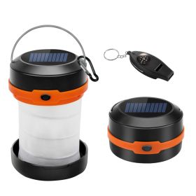 Wanjo Collapsible LED Solar Camping Lights with Free Multifunctional Whistle, Rechargeable Camping Latern, Portable Outdoor Gear for Camping Travel Fi (Option: Wanjo)