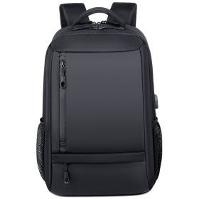 Men's Multi-functional Computer Backpack Simple Waterproof (Color: Black)