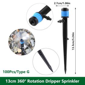 1 Pack 30-200 Drip Irrigation System Automatic Drip Sprinkler Connected 4/7 " Watering Garden Hose With Long-pole 8 Holes And 360¬∞ Rotating Drip Irri (Color: Blue-100Pcs)
