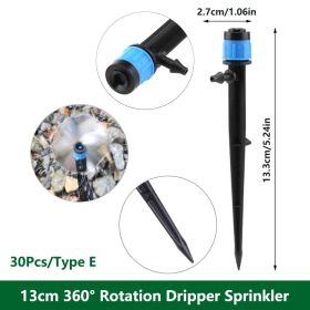 1 Pack 30-200 Drip Irrigation System Automatic Drip Sprinkler Connected 4/7 " Watering Garden Hose With Long-pole 8 Holes And 360¬∞ Rotating Drip Irri (Color: Blue-30Pcs)