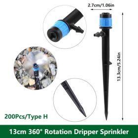 1 Pack 30-200 Drip Irrigation System Automatic Drip Sprinkler Connected 4/7 " Watering Garden Hose With Long-pole 8 Holes And 360¬∞ Rotating Drip Irri (Color: Blue-200Pcs)