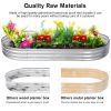 Galvanized Planter Bed,Galvanized Raised Garden Bed Kit, Galvanized Planter Raised Garden Boxes Outdoor, Oval Large Metal Raised Garden Beds for Veget