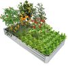 Metal Galvanized Raised Garden Bed with Open-Ended Base