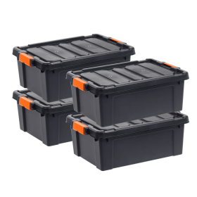 Heavy Duty Plastic Storage Bin with Durable Lid (Pack Size/Capacity: 4pk/47qt)