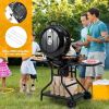 Outdoor BBQ Charcoal Grill with Bottom Storage Shelf