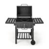 Outdoor BBQ Charcoal Grill with Bottom Storage Shelf