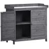 Outdoor 39" Potting Bench Table; Rustic Garden Wood Workstation Storage Cabinet Garden Shed with 2-Tier Shelves and Side Hook