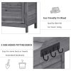 Outdoor 39" Potting Bench Table; Rustic Garden Wood Workstation Storage Cabinet Garden Shed with 2-Tier Shelves and Side Hook