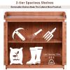 Outdoor 39" Potting Bench Table; Rustic Garden Wood Workstation Storage Cabinet Garden Shed with 2-Tier Shelves and Side Hook