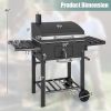 Outdoor BBQ Charcoal Grill with Bottom Storage Shelf