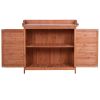 Outdoor 39" Potting Bench Table; Rustic Garden Wood Workstation Storage Cabinet Garden Shed with 2-Tier Shelves and Side Hook