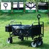 IFAST Collapsible Wagon,Wagons Carts Foldable Grocery Cart on Wheels Beach Wagon Foldable Cart with Wheels, Cooler Bag, Cup Holders,Cargo Net, Shoppin