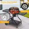 Outdoor BBQ Charcoal Grill with Bottom Storage Shelf