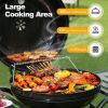 Outdoor BBQ Charcoal Grill with Bottom Storage Shelf