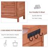 Outdoor 39" Potting Bench Table; Rustic Garden Wood Workstation Storage Cabinet Garden Shed with 2-Tier Shelves and Side Hook