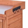 Outdoor 39" Potting Bench Table; Rustic Garden Wood Workstation Storage Cabinet Garden Shed with 2-Tier Shelves and Side Hook
