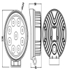 27W-led spotlight round working light focus flood laser high-beam tractor DeChi DT-2 (2pin) harvester universal Hummer, engineering vehicle Wrangler,