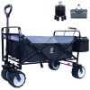 IFAST Collapsible Wagon,Wagons Carts Foldable Grocery Cart on Wheels Beach Wagon Foldable Cart with Wheels, Cooler Bag, Cup Holders,Cargo Net, Shoppin
