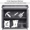 Outdoor 39" Potting Bench Table; Rustic Garden Wood Workstation Storage Cabinet Garden Shed with 2-Tier Shelves and Side Hook