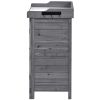 Outdoor 39" Potting Bench Table; Rustic Garden Wood Workstation Storage Cabinet Garden Shed with 2-Tier Shelves and Side Hook