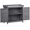 Outdoor 39" Potting Bench Table; Rustic Garden Wood Workstation Storage Cabinet Garden Shed with 2-Tier Shelves and Side Hook
