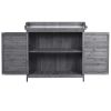 Outdoor 39" Potting Bench Table; Rustic Garden Wood Workstation Storage Cabinet Garden Shed with 2-Tier Shelves and Side Hook